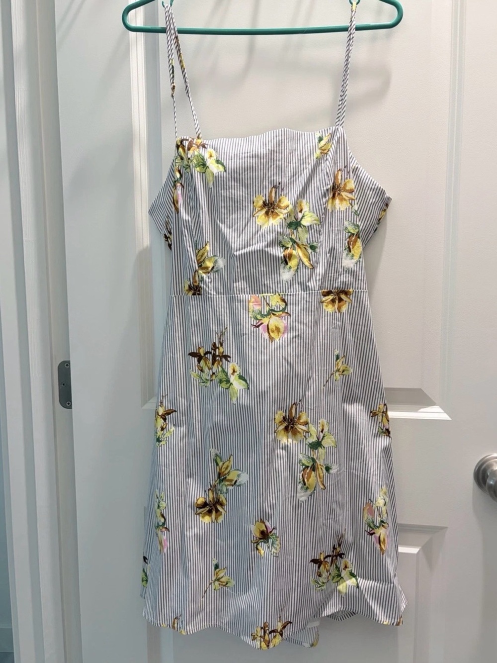 Lumiere Yellow Floral Stripe Midi Dress